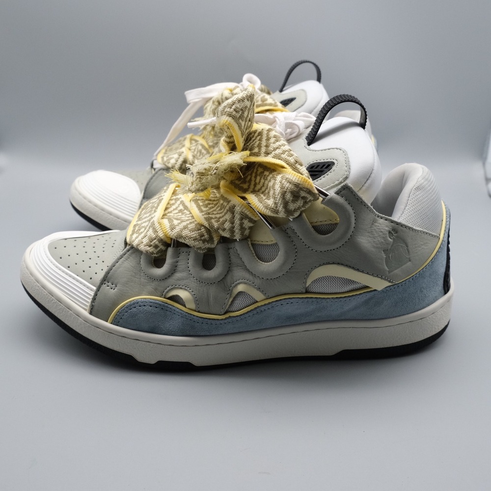 Lanvin Curb Sneakers Mens Size 44 US 11 Grey Blue Yellow Chunky Shoes - Picture 13 of 13